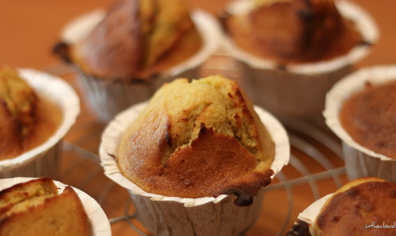 Muffins à la banane au coeur de Nutella