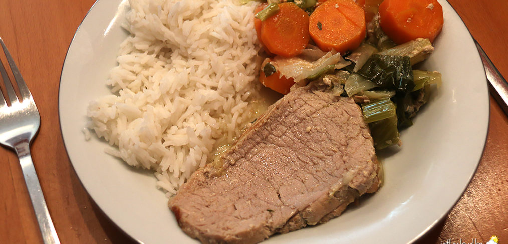 Quasi de veau braisé au lait et aux petits légumes