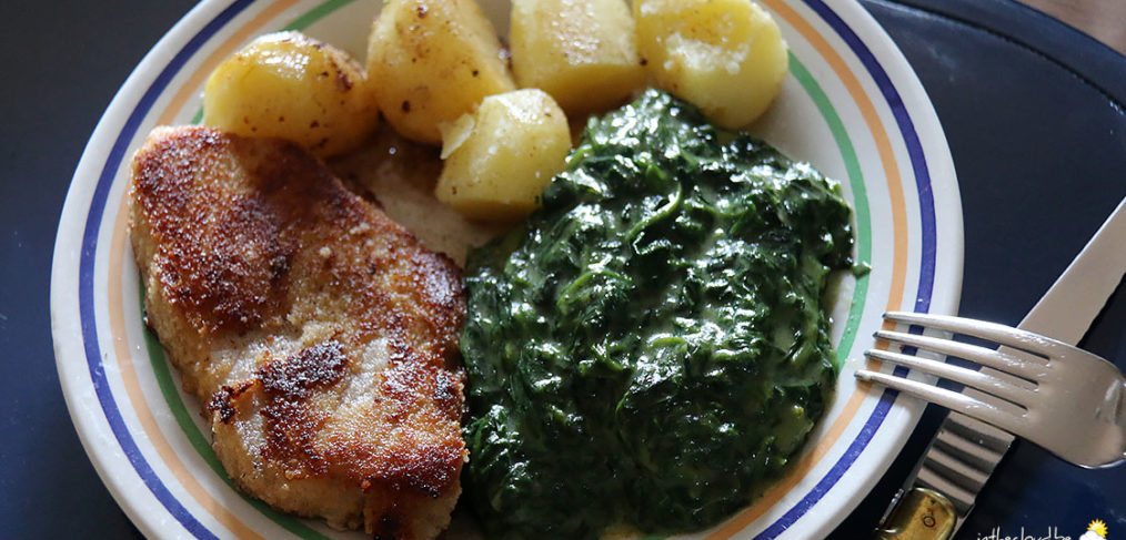 Enveloppe ardennaise, épinards à la béchamel