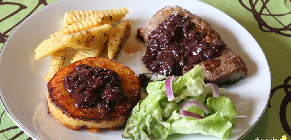 Steak de courge butternut à la bordelaise